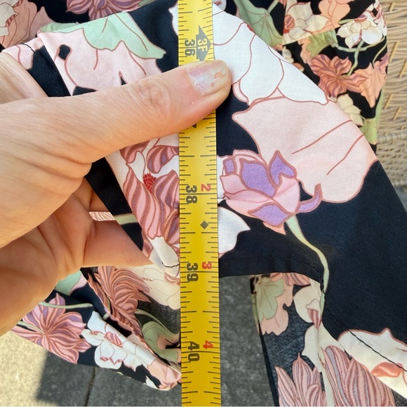 Who What Wear Black Floral Tie-Waist Maxi Skirt, Bohemian Summer Skirt Size L - Picture 6 of 6